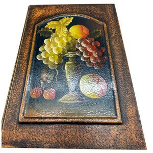 Fake book box trinket table decor grapes brown Tuskan "A FAREWELL TO ARMS" READ